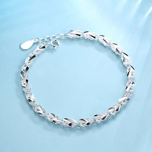 925 Silver Heart Charm Bracelet Bangle Jewelry For Women Girls
