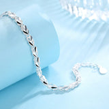925 Silver Heart Charm Bracelet Bangle Jewelry For Women Girls