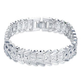 925 Silver Wide Wristband Bracelet For Wedding Party