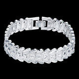 925 Silver Wide Wristband Bracelet For Wedding Party
