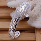 925 Sterling Silver Charm Bangle Bracelet for Women