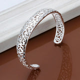 925 Sterling Silver Charm Bangle Bracelet for Women
