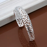 925 Sterling Silver Charm Bangle Bracelet for Women