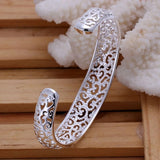 925 Sterling Silver Charm Bangle Bracelet for Women