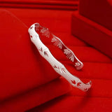 925 Silver Bamboo Bangle Cuff Bracelet for Wedding