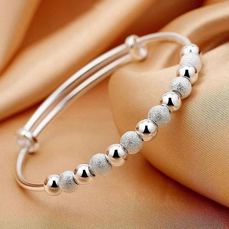 925 Silver Beads Bracelet for Women Party Wedding Jewelry