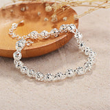 Hollow Ball Chain 925 Sterling Silver Bracelet Wedding Party Jewelry