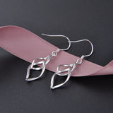 925 Sterling Silver Long Earrings for Woman Party Wedding Jewelry