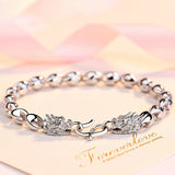 925 Silver Dragon Bracelet Men Chinese Style Retro Jewelry Gift