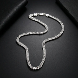 925 Silver 20/22/24 Inch 6mm Side Chain Necklace Charm Jewelry Gift