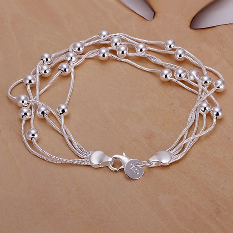 Silver Beads Bracelet for Women