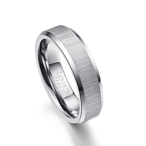 6mm Tungsten Carbide Ring Scrub Wedding Band Men's Jewelry