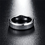 6mm Tungsten Carbide Ring Scrub Wedding Band Men's Jewelry
