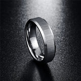 6mm Tungsten Carbide Ring Scrub Wedding Band Men's Jewelry