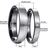 Tungsten Carbide Rings Brushed Finish Wedding Band Sets Size 7-14