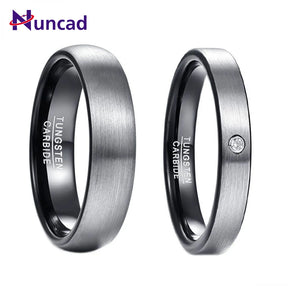 Tungsten Carbide Rings Brushed Finish Wedding Band Sets Size 7-14