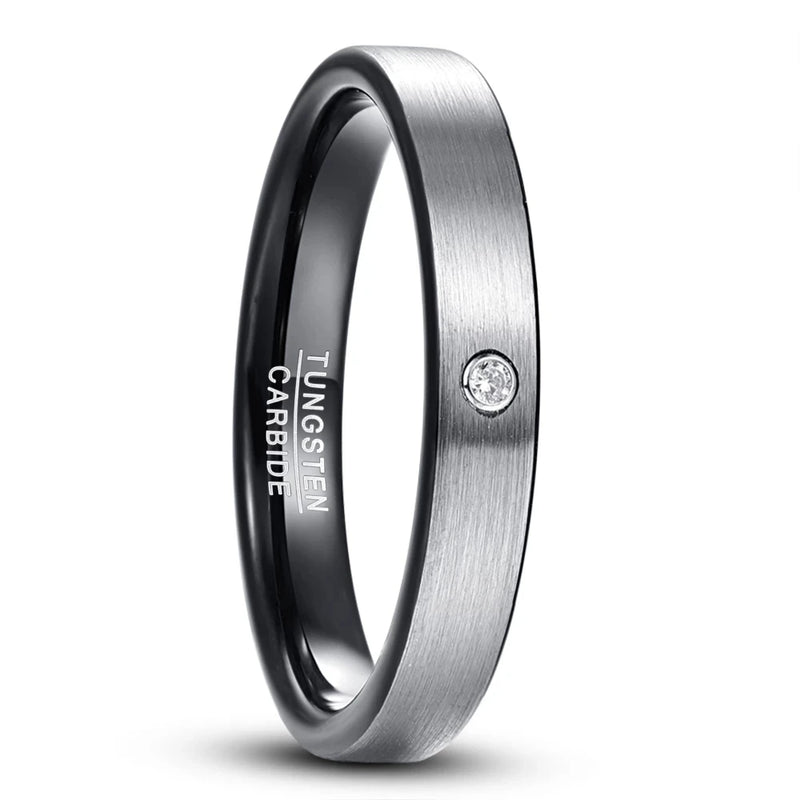 Tungsten Carbide Rings Brushed Finish Wedding Band Sets Size 7-14