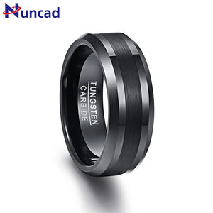 8mm Tungsten Carbide Ring Wedding Band Brushed Men's Ring Size 7-12