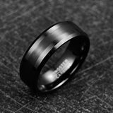 8mm Tungsten Carbide Ring Wedding Band Brushed Men's Ring Size 7-12