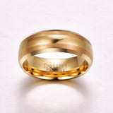 8mm Tungsten Carbide Wedding Band Ring Beveled Edge Brushed Lines