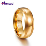 8mm Tungsten Carbide Wedding Band Ring Beveled Edge Brushed Lines