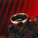 8mm Red Opal Spider Motif Tungsten Ring Wedding Band T227R