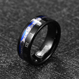 8mm Tungsten Steel Men's Ring Engraved Claddagh Pattern Roman Numeral