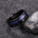 8mm Tungsten Steel Men's Ring Engraved Claddagh Pattern Roman Numeral