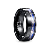 8mm Tungsten Steel Men's Ring Engraved Claddagh Pattern Roman Numeral