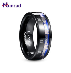 8mm Tungsten Steel Men's Ring Engraved Claddagh Pattern Roman Numeral