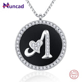 NUNCAD 925 Silver 26 Letter Zircon Pendant Necklace Women Jewelry Gift