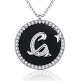NUNCAD 925 Silver 26 Letter Zircon Pendant Necklace Women Jewelry Gift