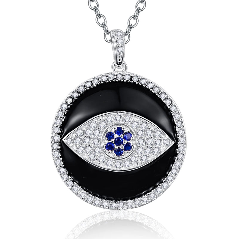 NUNCAD 925 Silver Devil Eye Pendant Necklace Women Jewelry