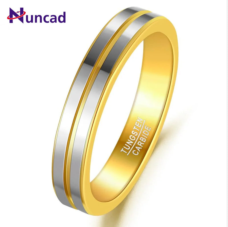 Polished Tungsten Carbide Steel Ring Men's Engagement Jewelry