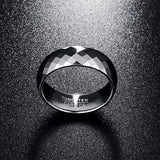 Men's 7.5mm Tungsten Carbide Ring Multi-Faceted High Polished