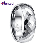 Men's 7.5mm Tungsten Carbide Ring Multi-Faceted High Polished