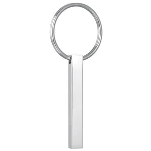 NUOBING 3D Bar Keychain Stainless Steel Coordinates Keyring Engraved Gift