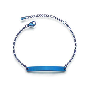 NUOBING Stainless Steel Nameplate Bracelet, Engrave Jewelry for Men Women