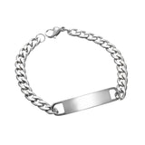 NUOBING Engraving Nameplate Couple Bracelet Stainless Steel Chain