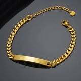 NUOBING Engraved Name Letter Date Bracelets Stainless Steel Adjustable Bangles
