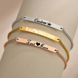 NUOBING Adjustable Engraving Name Bracelet Couple Bangles