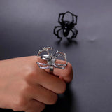 Gothic Punk Style Spider Finger Rings for Women Men Adjustable Ring