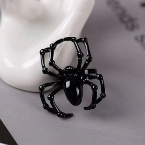 Gothic Punk Style Spider Finger Rings for Women Men Adjustable Ring