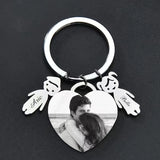 Custom Photo Text Name Key Chain Ring Stainless Steel Keyring