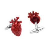NVT Red Enamel Heart Cufflinks for Men