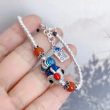 NY2023 Red Agate Lucky Doodle Fish Bracelet Women's Ornament