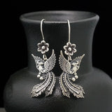 NY2023 Small Flower Phoenix Earrings Retro National Style Peacock