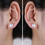 18K Pearl Earrings Fine Jewelry Freshwater Au750 Yellow Real Stud Earrings