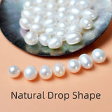 18K Yellow Freshwater Pearl Pendant Necklace Women Gift S925 Chain