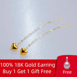 18K Yellow Drop Earrings Wedding Gift Solid AU750 Tassel Chain Fine Jewelry